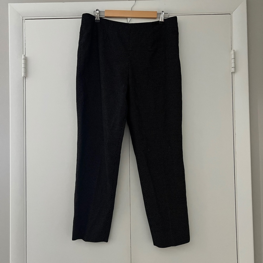 Tommy Hilfiger Women's Black White Polka Dot Straight Leg Pants Size 12‎